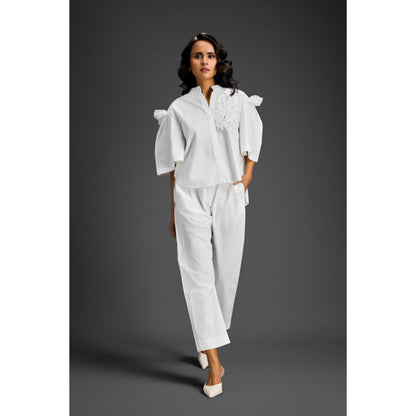 Deepika Arora White Embroidered Co-Ord (Set of 2)