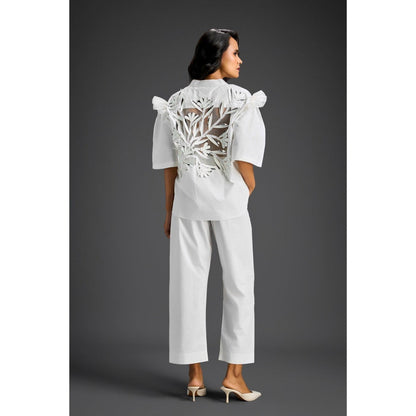 Deepika Arora White Embroidered Co-Ord (Set of 2)