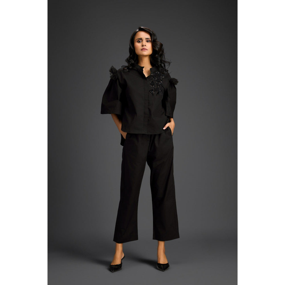 Deepika Arora Black Embroidered Co-Ord (Set of 2)