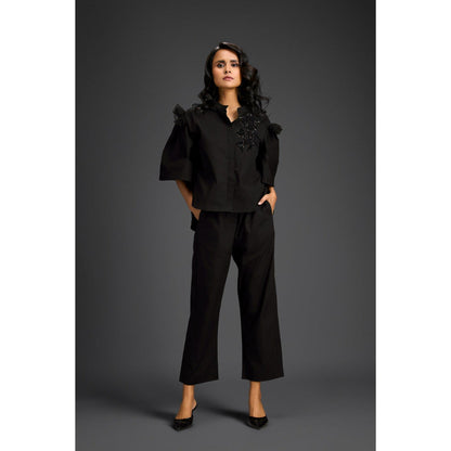 Deepika Arora Black Embroidered Co-Ord (Set of 2)