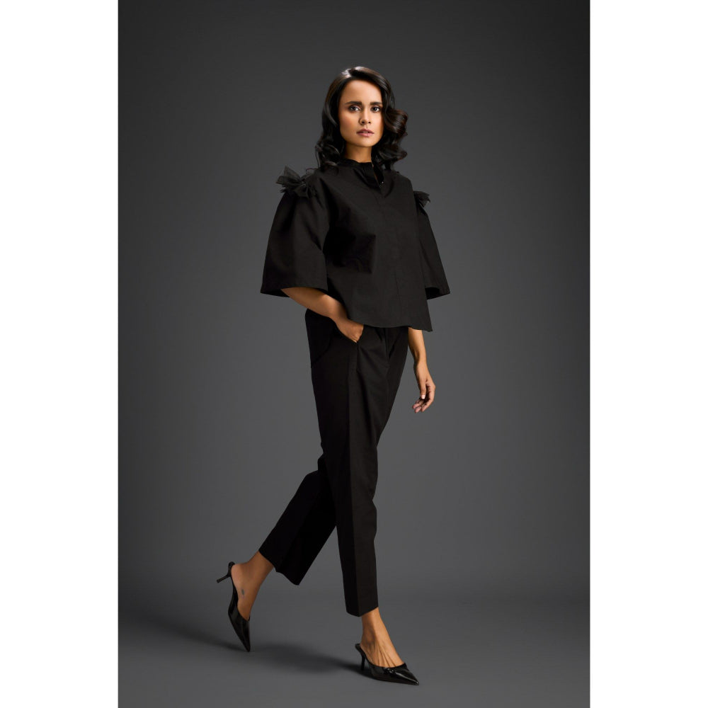 Deepika Arora Black Embroidered Co-Ord (Set of 2)