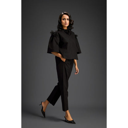 Deepika Arora Black Embroidered Co-Ord (Set of 2)