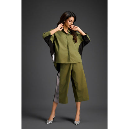 Deepika Arora Green Solid/Plain Co-Ord (Set of 2)