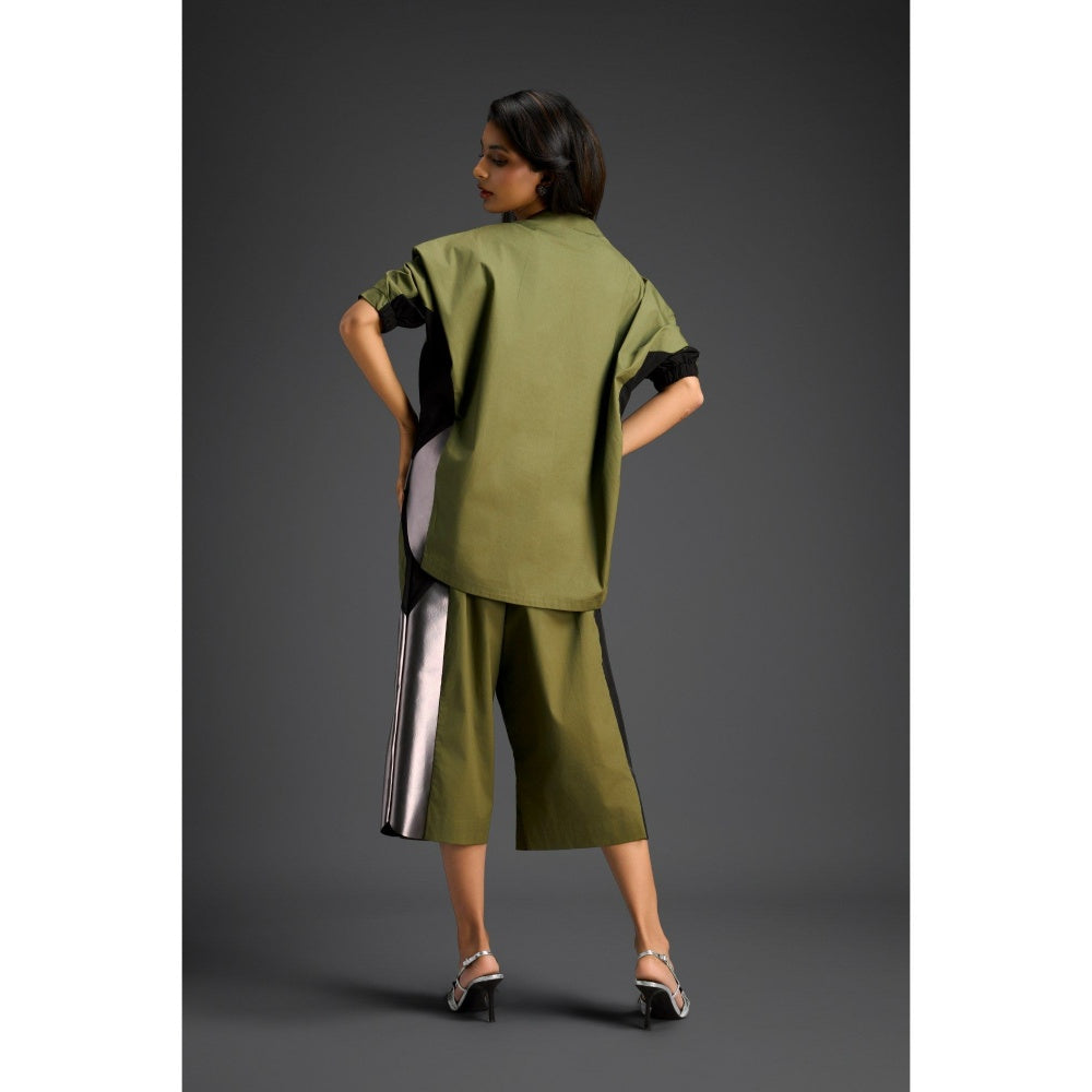 Deepika Arora Green Solid/Plain Co-Ord (Set of 2)