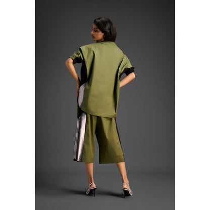 Deepika Arora Green Solid/Plain Co-Ord (Set of 2)