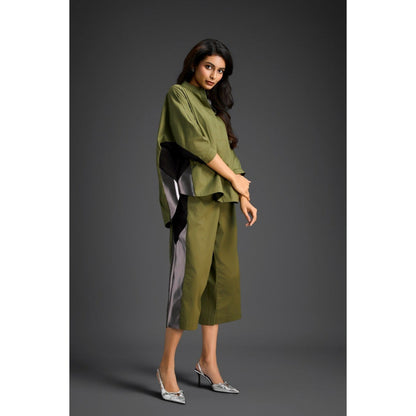 Deepika Arora Green Solid/Plain Co-Ord (Set of 2)