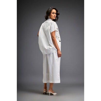 Deepika Arora White Embellished/Sequined Co-Ord (Set of 2)