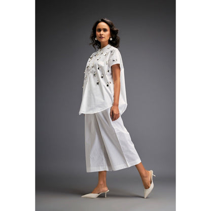 Deepika Arora White Embellished/Sequined Co-Ord (Set of 2)