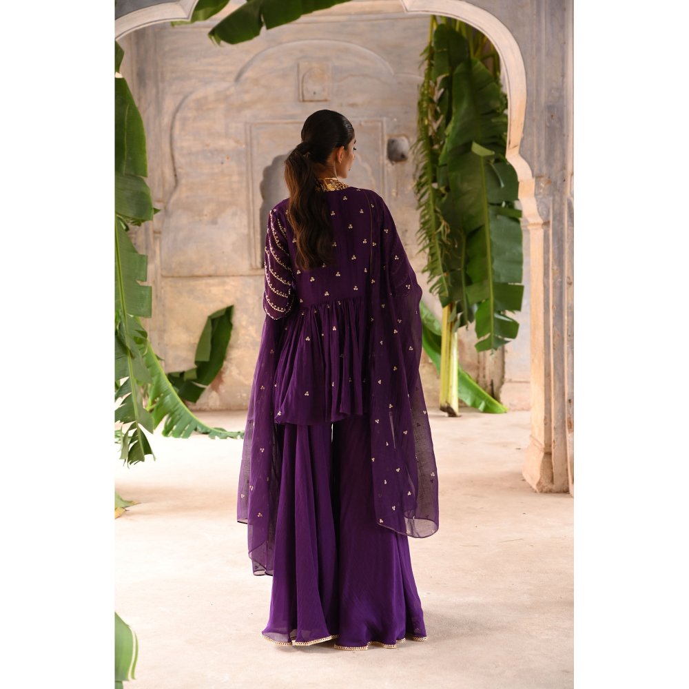 DEEPTHEE Aubergine Peplum (Set of 3)