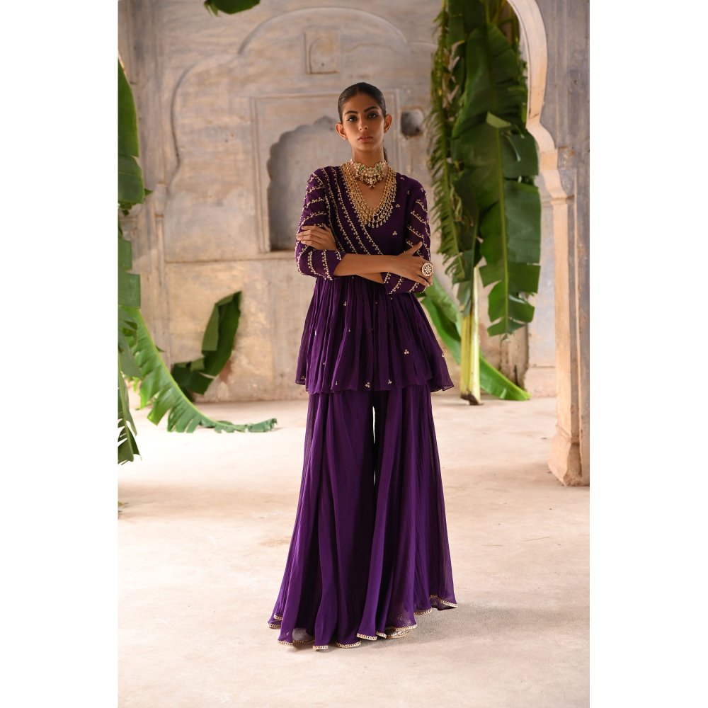 DEEPTHEE Aubergine Peplum (Set of 3)