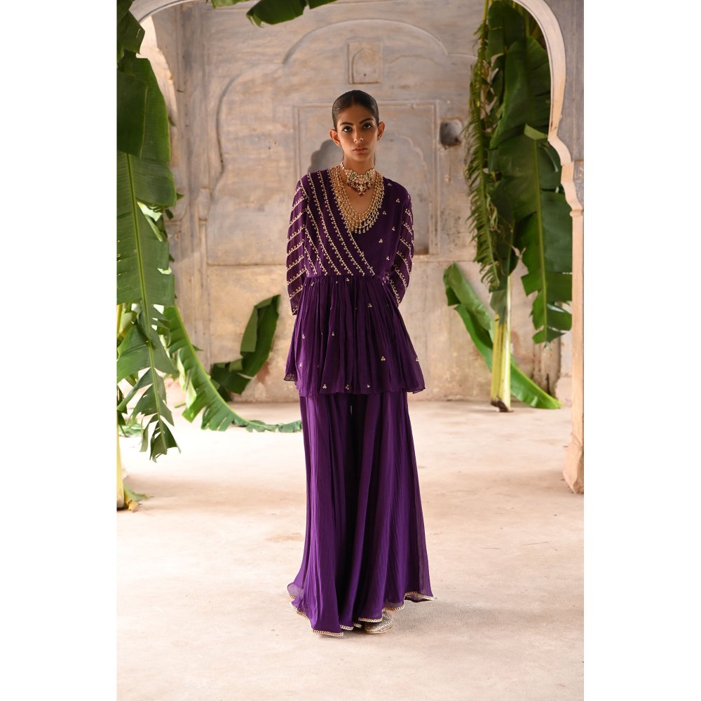 DEEPTHEE Aubergine Peplum (Set of 3)