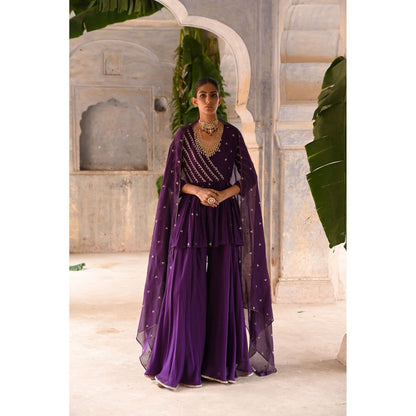 DEEPTHEE Aubergine Peplum (Set of 3)