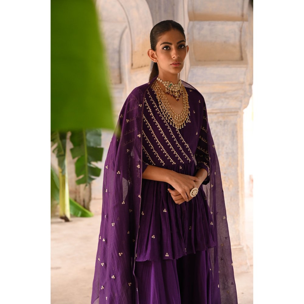 DEEPTHEE Aubergine Peplum (Set of 3)