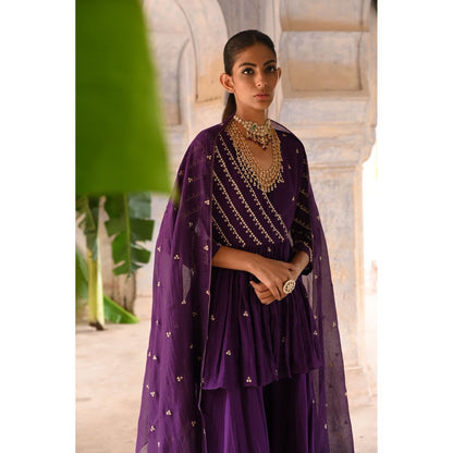 DEEPTHEE Aubergine Peplum (Set of 3)