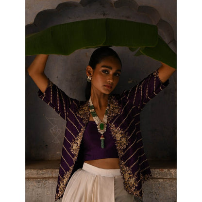 DEEPTHEE Aubergine Cowl Skirt (Set of 3)