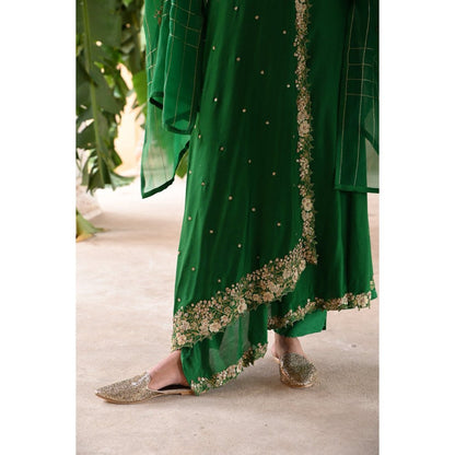 DEEPTHEE Green Cross Over Kurta (Set of 3)