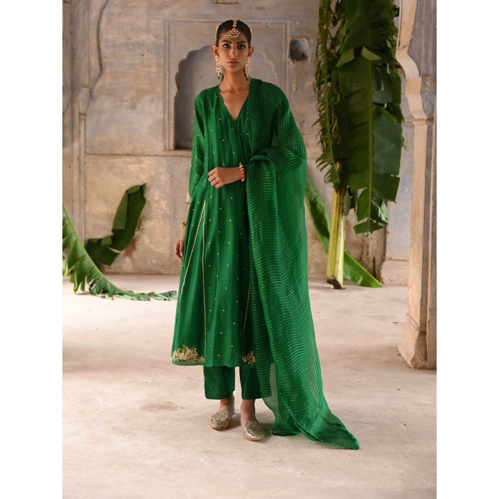 DEEPTHEE Green Kalli Angarkha (Set of 3)