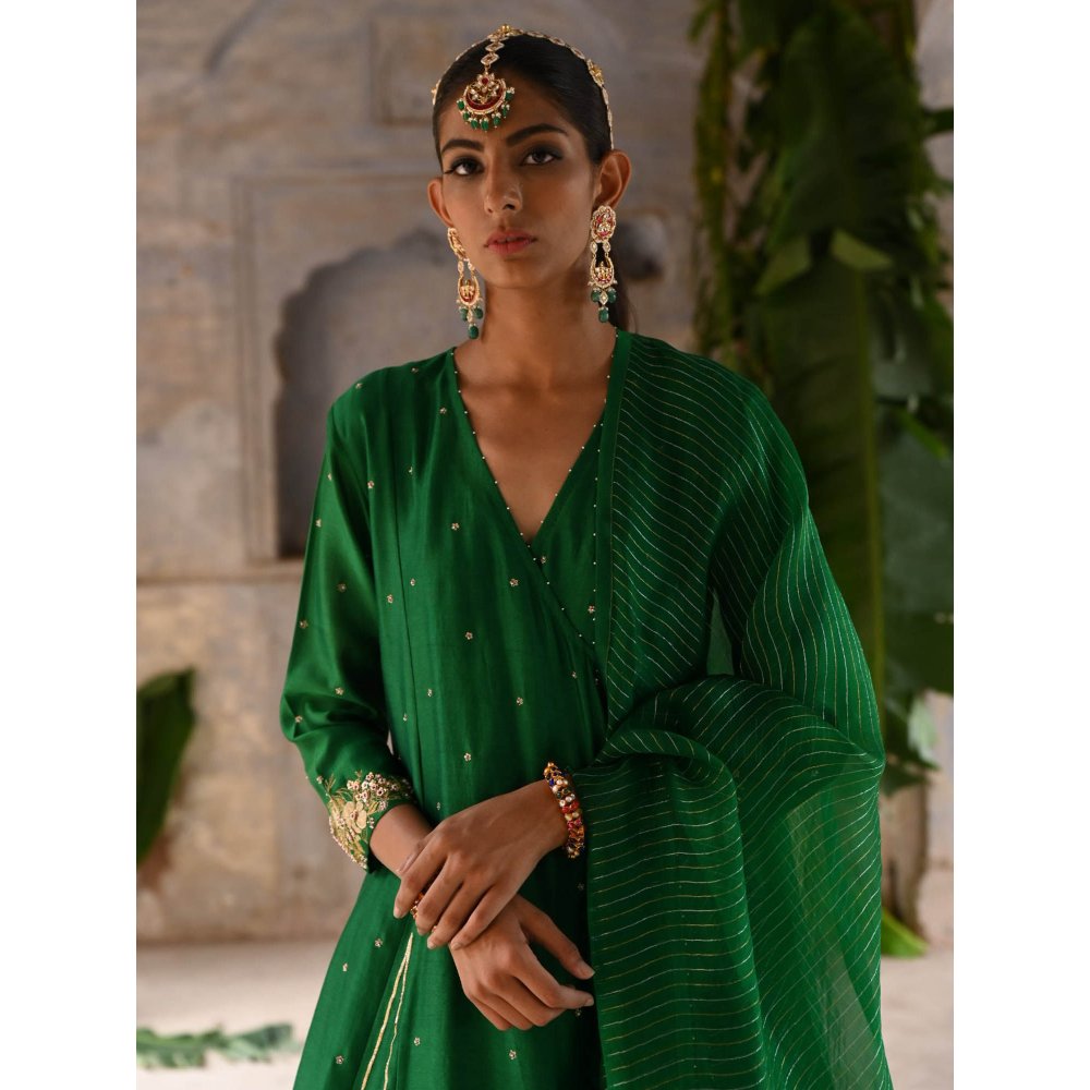 DEEPTHEE Green Kalli Angarkha (Set of 3)