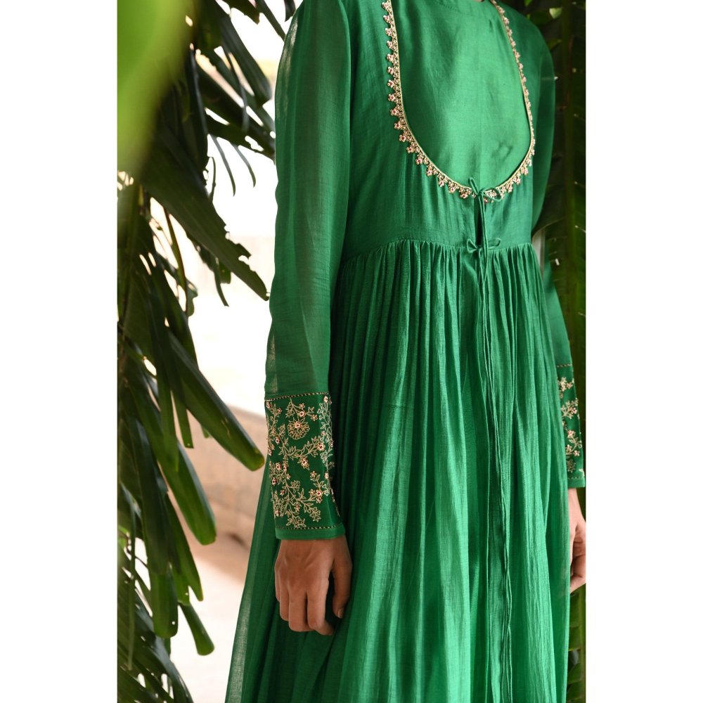 DEEPTHEE Green Gather Anarkali (Set of 3)