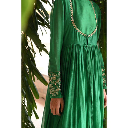 DEEPTHEE Green Gather Anarkali (Set of 3)
