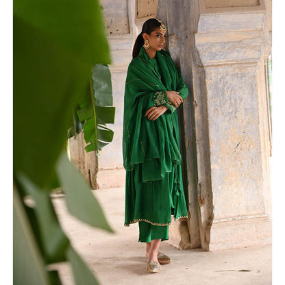 DEEPTHEE Green Gather Anarkali (Set of 3)