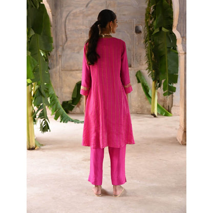 DEEPTHEE Fuchsia Pink High-Low Co-ord (Set of 2)