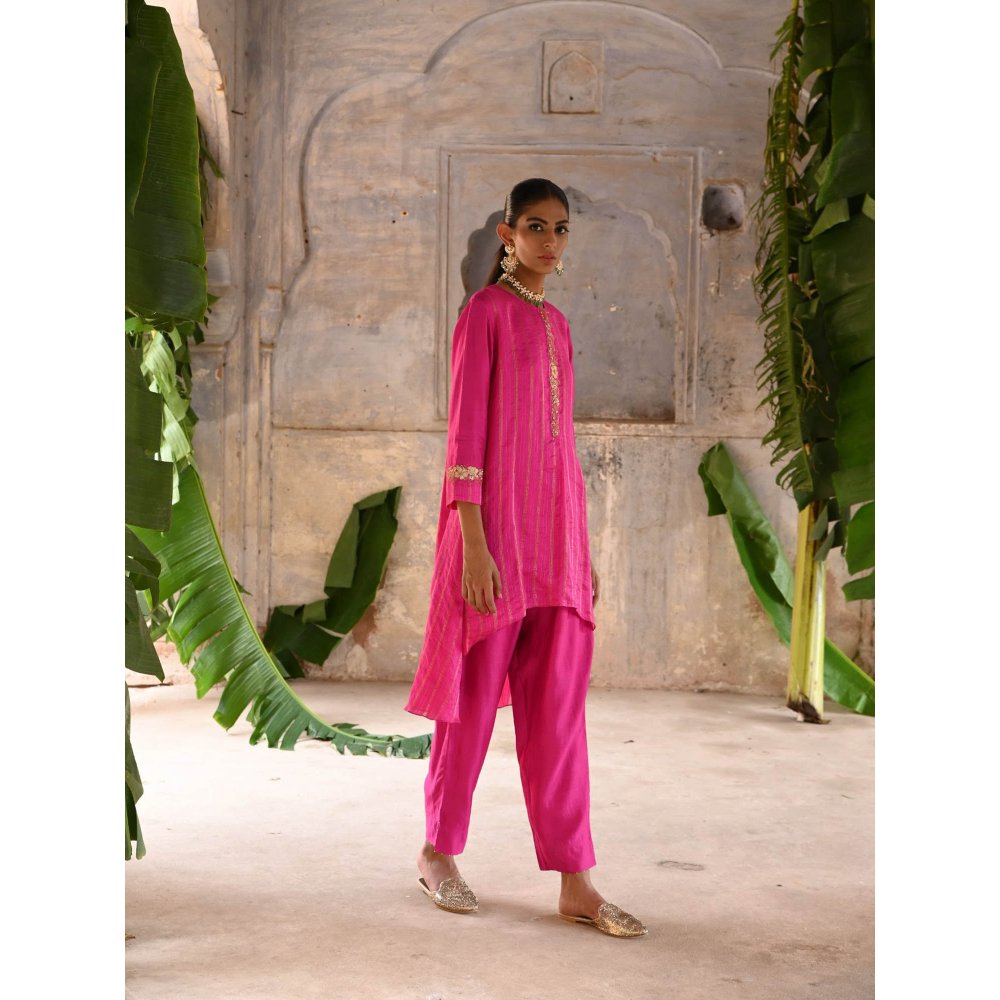 DEEPTHEE Fuchsia Pink High-Low Co-ord (Set of 2)