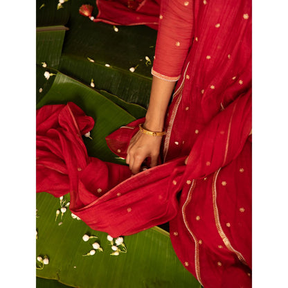 DEEPTHEE Sita Hand Embellished Angarkha Kurta with Pant & Dupatta (Set of 3)