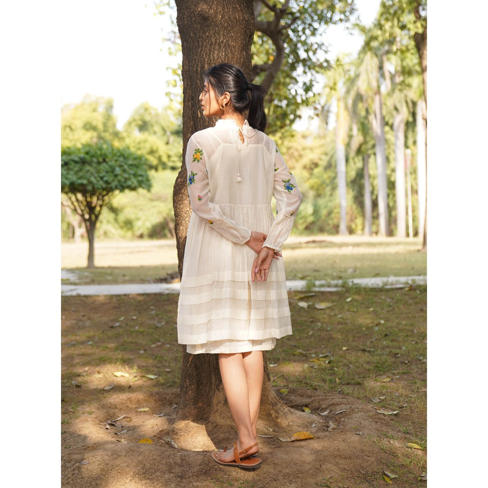 Dhaari by Deepika Handwoven Cotton Silk Fabric Dress with Hand Embroidery & Kantha