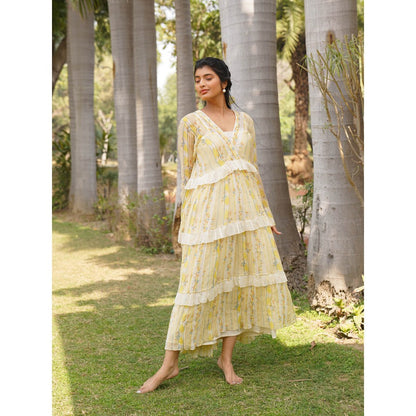 Dhaari by Deepika Handwoven Cotton Silk Hand Painted Dress