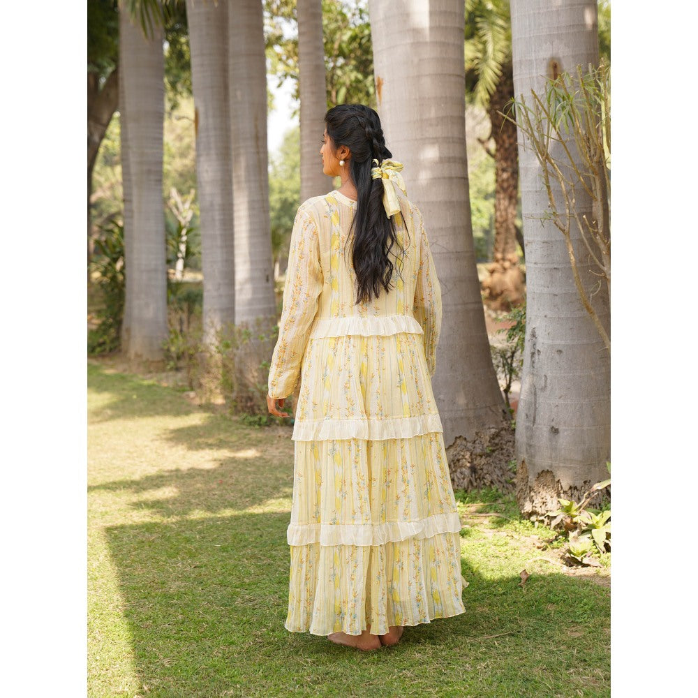 Dhaari by Deepika Handwoven Cotton Silk Hand Painted Dress