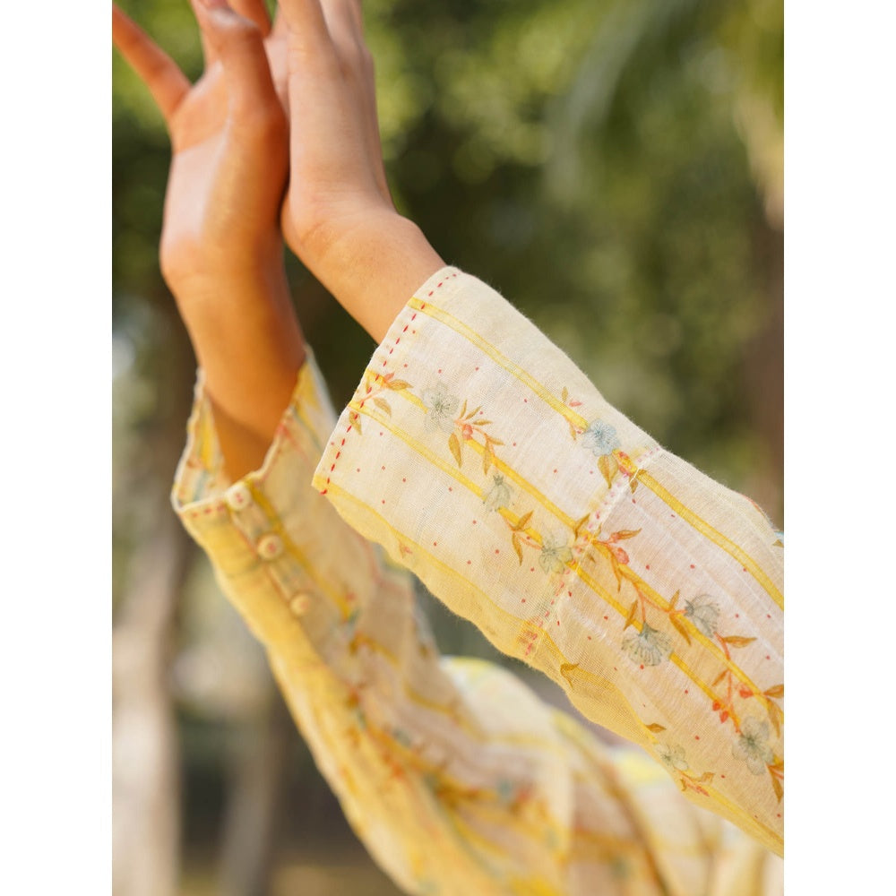 Dhaari by Deepika Handwoven Cotton Silk Hand Painted Dress