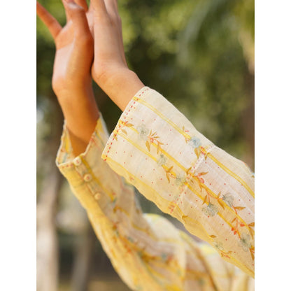 Dhaari by Deepika Handwoven Cotton Silk Hand Painted Dress