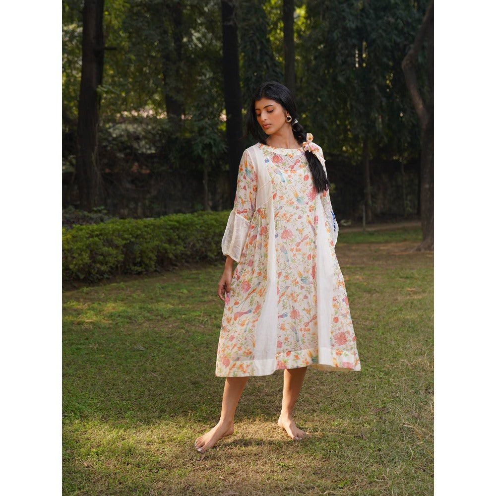 Dhaari by Deepika Handwoven Cotton Silk Dress with Hand Paint