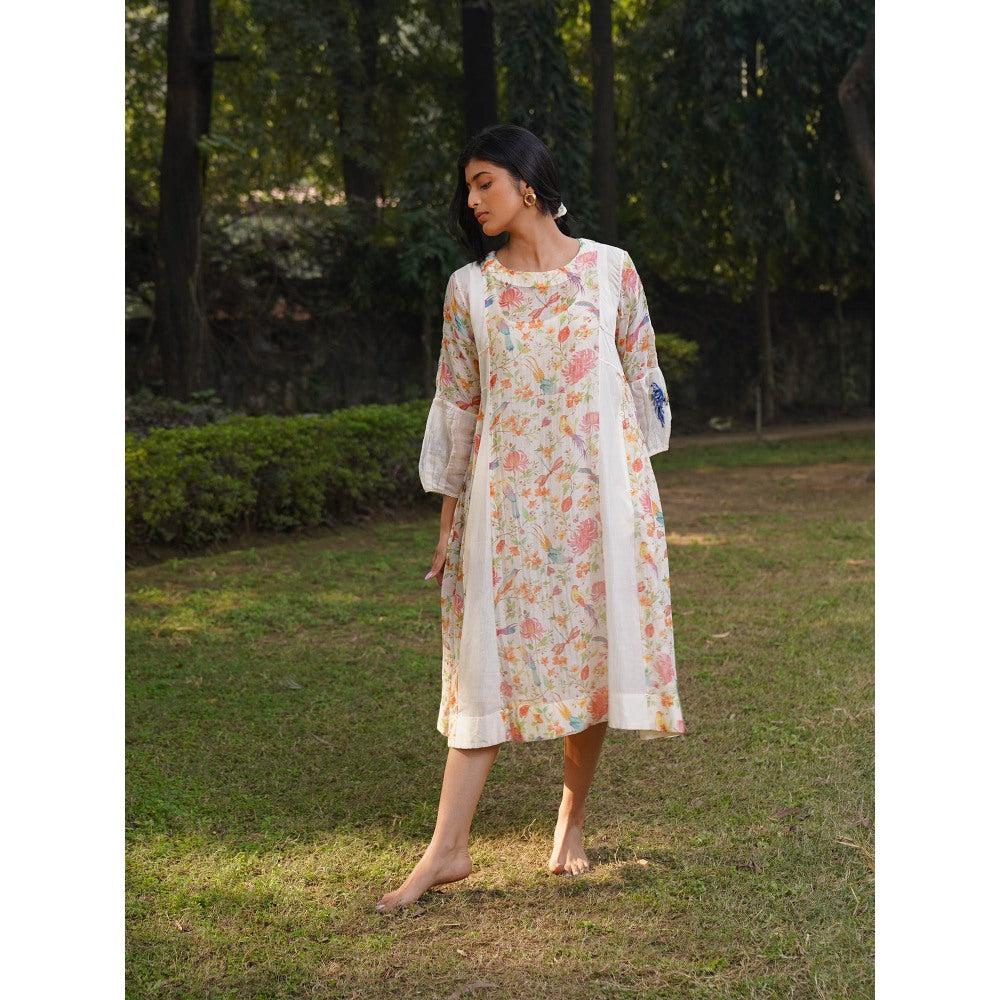 Dhaari by Deepika Handwoven Cotton Silk Dress with Hand Paint