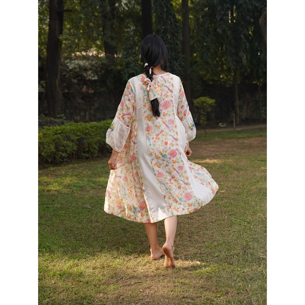 Dhaari by Deepika Handwoven Cotton Silk Dress with Hand Paint