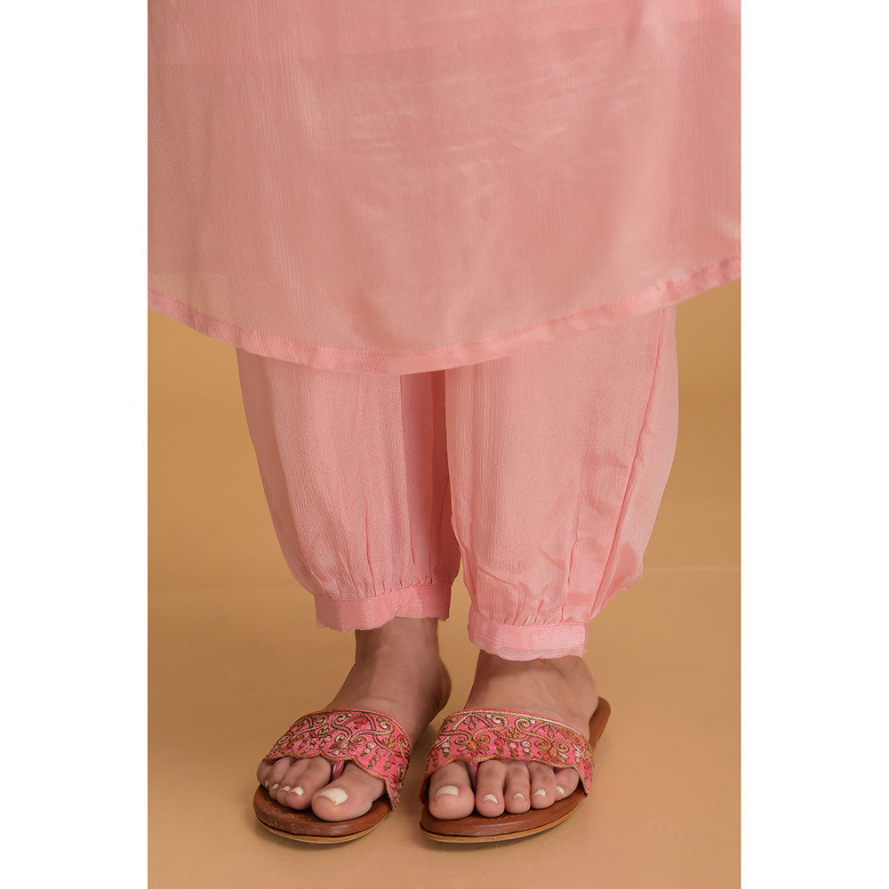 DIMPLE DESIGN STUDIO Light Pink Crepe Suit (Set of 3)