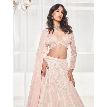 DISHA MUCHHALA Light Pink Bridal Lehenga with Blouse and Dupatta (Set of 3)
