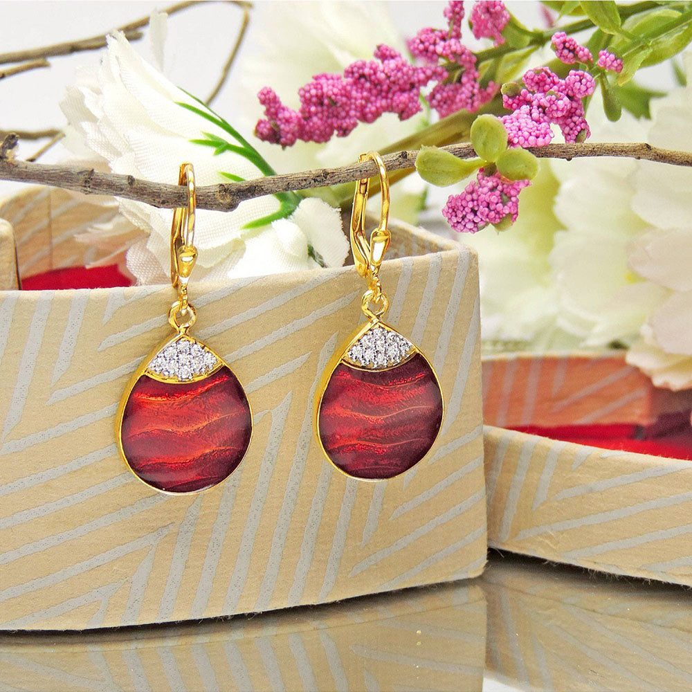 Divino Red Elegante Hoop Dangler