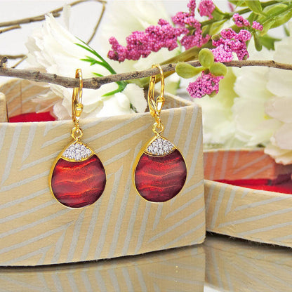 Divino Red Elegante Hoop Dangler