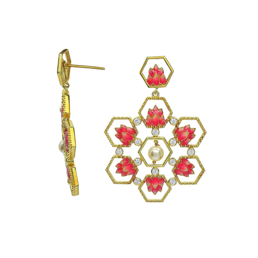 Divino The Honeycomb Lotus Earrings