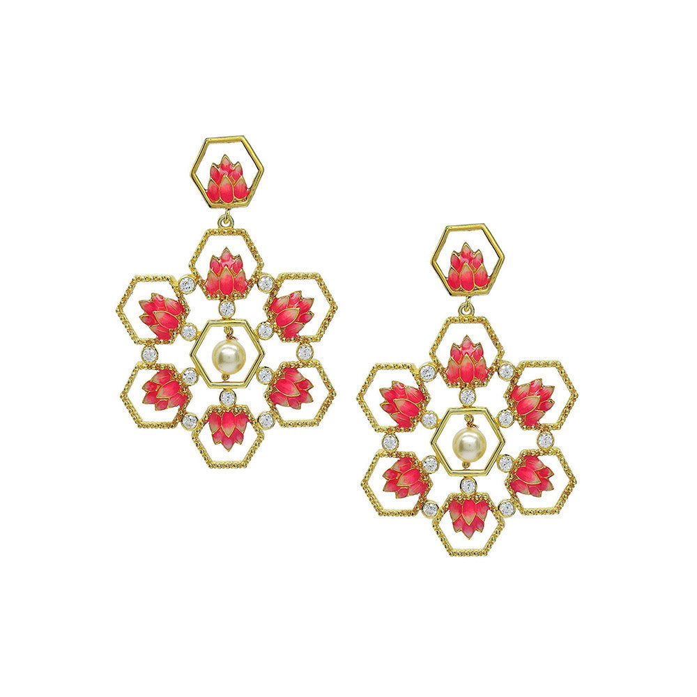 Divino The Honeycomb Lotus Earrings
