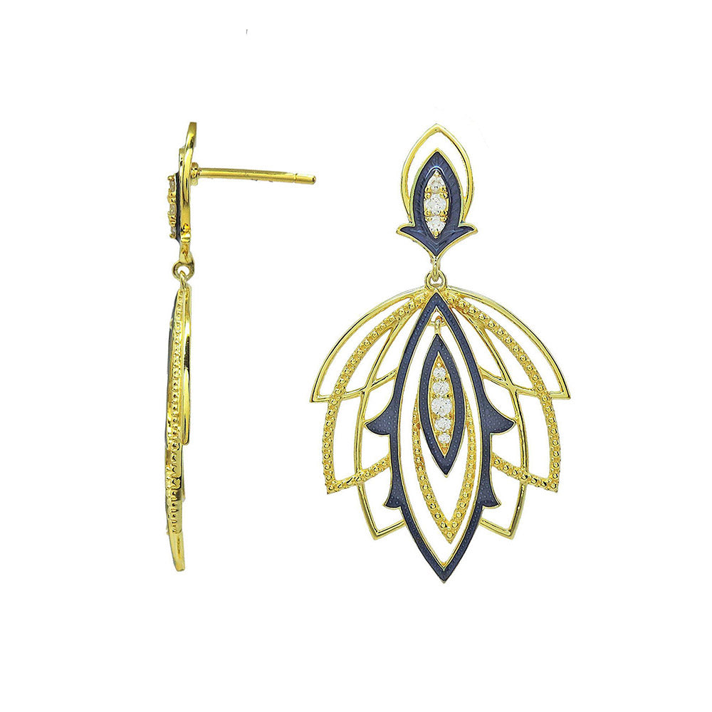 Divino Fiery Blue Fall Earrings