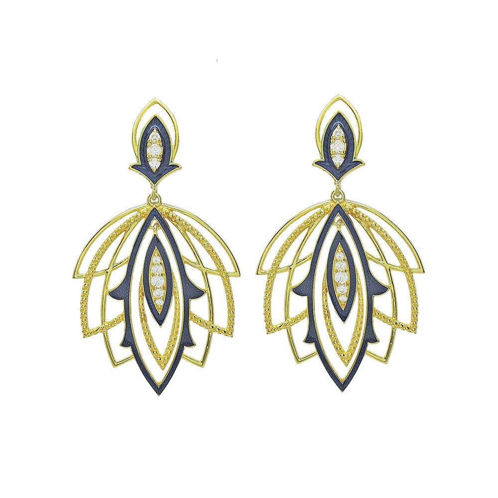 Divino Fiery Blue Fall Earrings