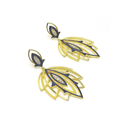 Divino Fiery Blue Fall Earrings