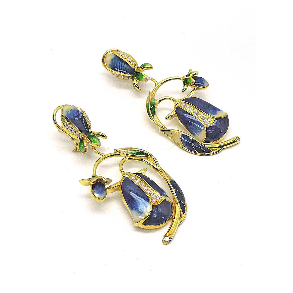 Divino Drop Dead Blue Tulip Earring