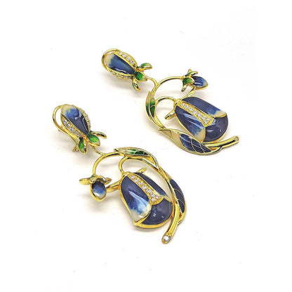 Divino Drop Dead Blue Tulip Earring