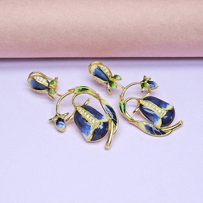 Divino Drop Dead Blue Tulip Earring