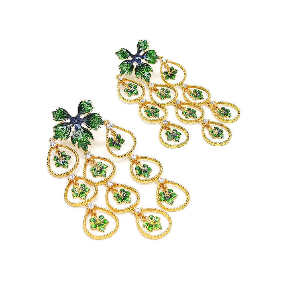 Divino Green Morning Petals Earrings