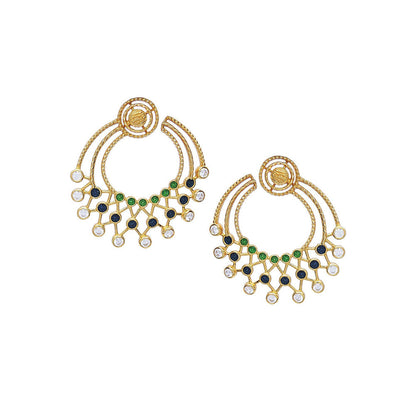 Divino Multi- Color Ring Of Luxury Danglers